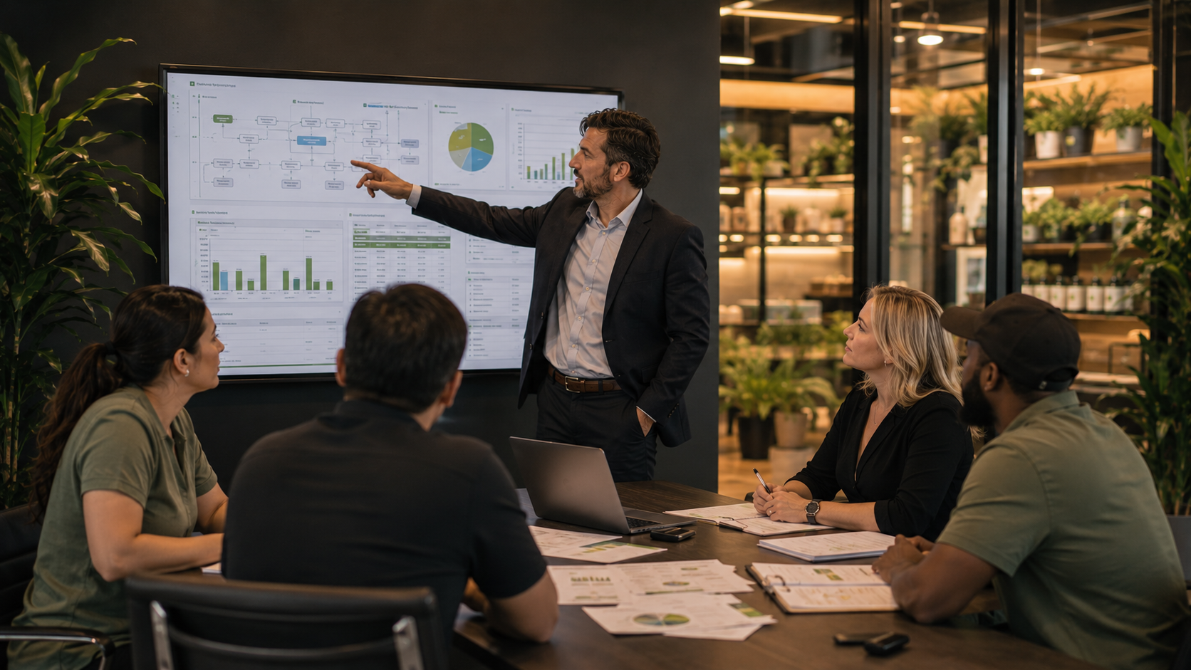 Cannabis business leadership reviewing internal controls
